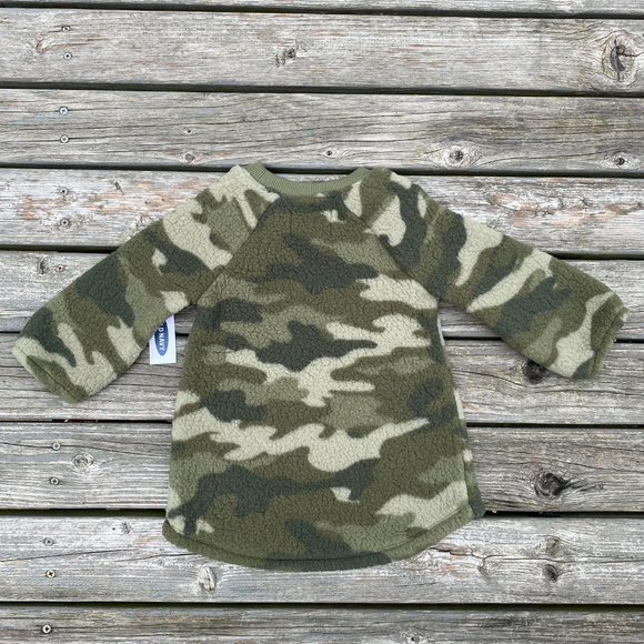 Old Navy Olive Camouflage Crew-Neck Sherpa Dress - Picture 2 of 11